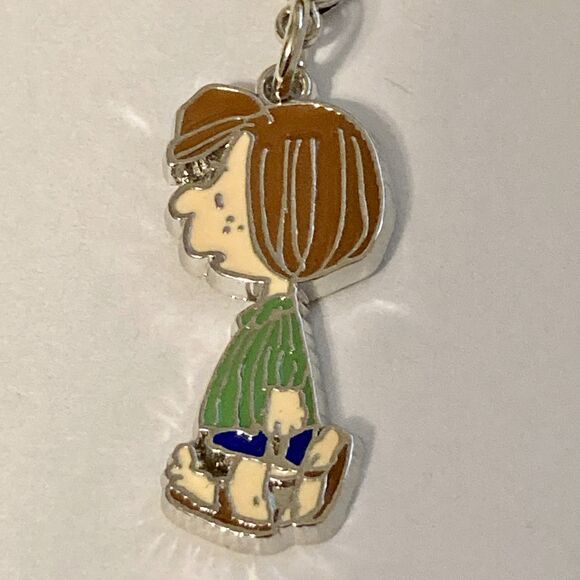 Peanuts Snoopy Peppermint Patty Clip On Charm Zipper Pull Purse Charm Signed - Picture 4 of 8